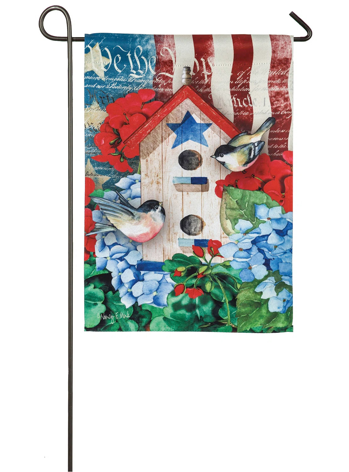 Patriotic Birdhouse Garden Fag