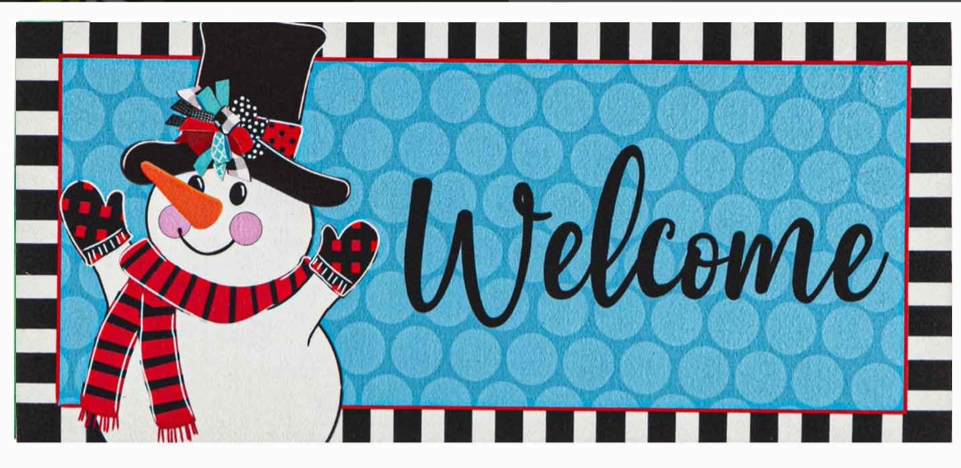 Patterned Snowman Sassafras Switch Mat