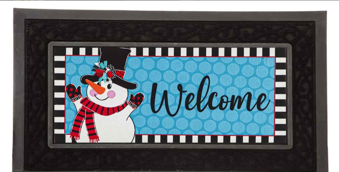 Patterned Snowman Sassafras Switch Mat