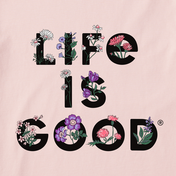 Life Is Good Women's Tee, Himalayan Pink (Size L)