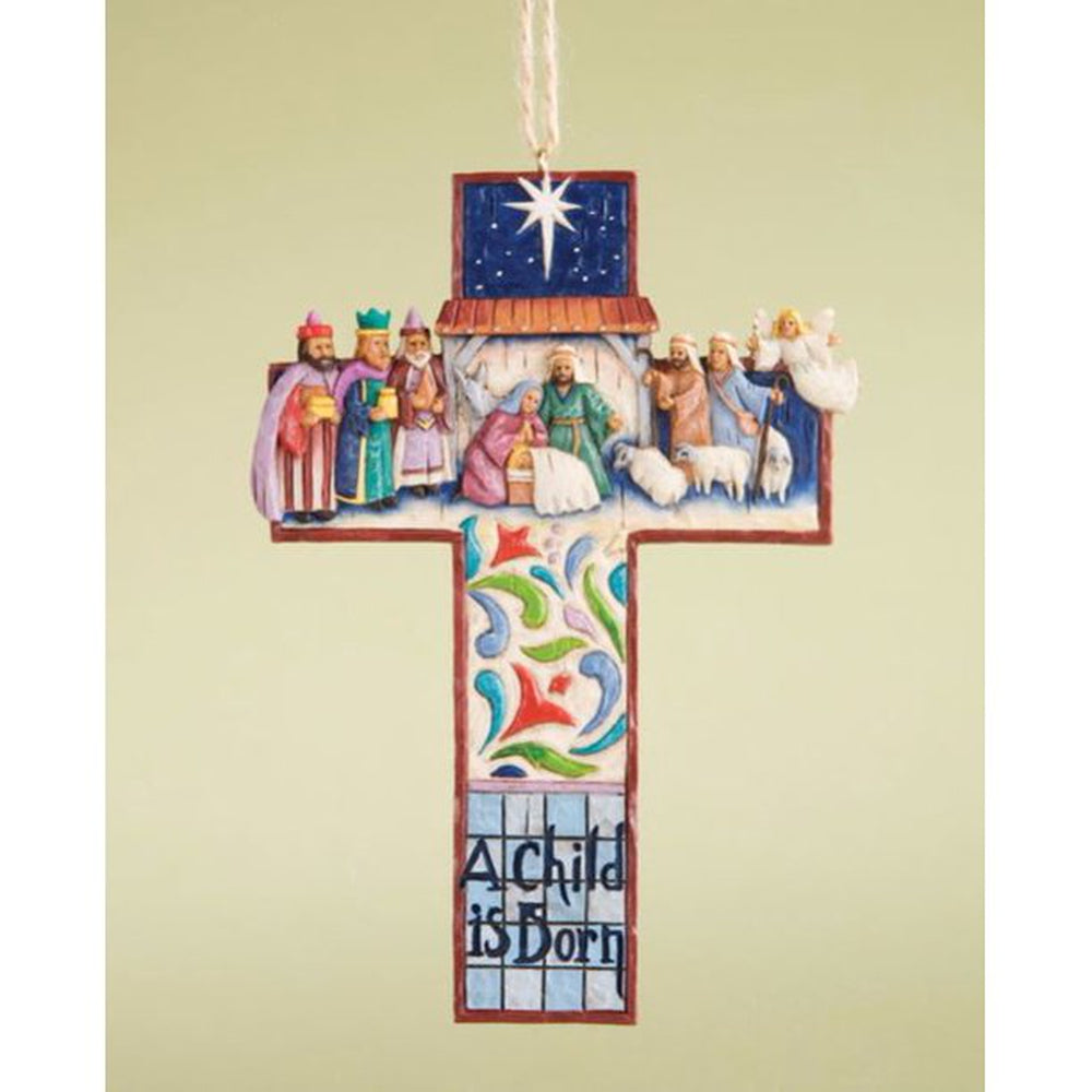 Cross Nativity Scene Hanging Ornament - Lake Norman Gifts