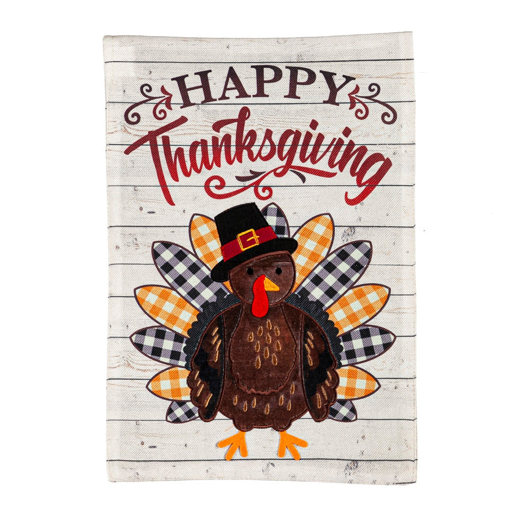 Pilgrim Turkey Garden Burlap Flag - Lake Norman Gifts