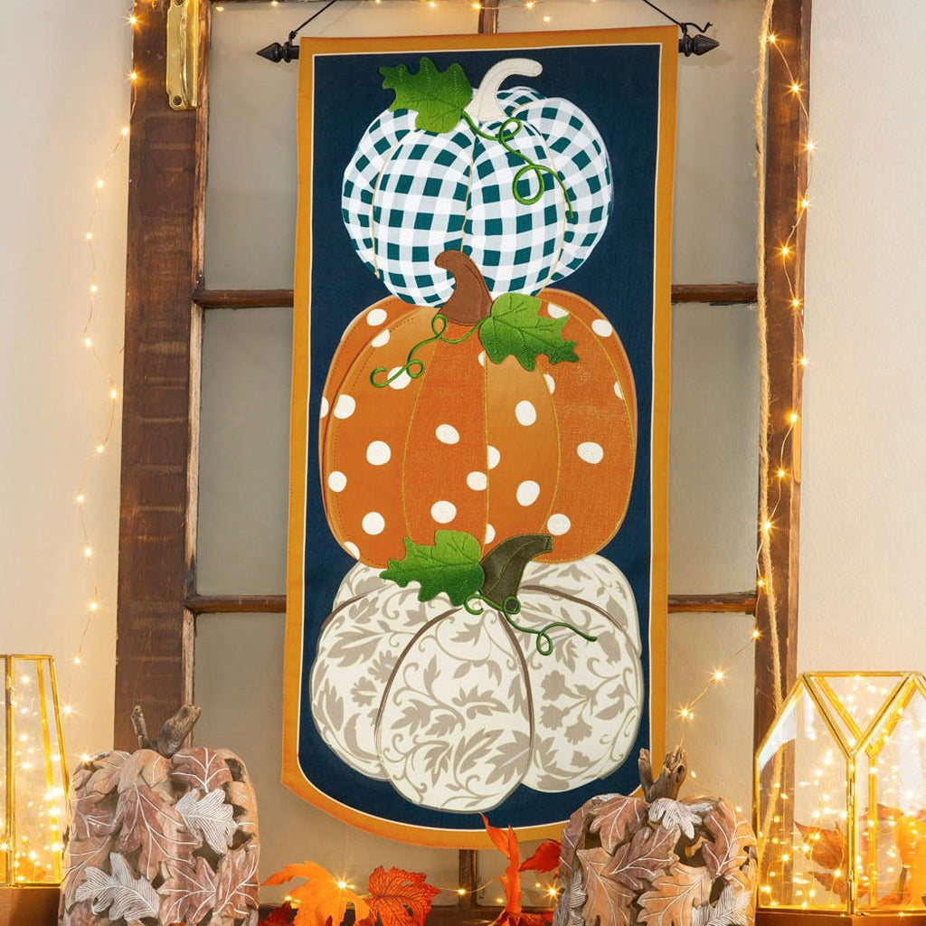 Patterned Pumpkins Everlasting Impressions Textile Decor - Lake Norman Gifts