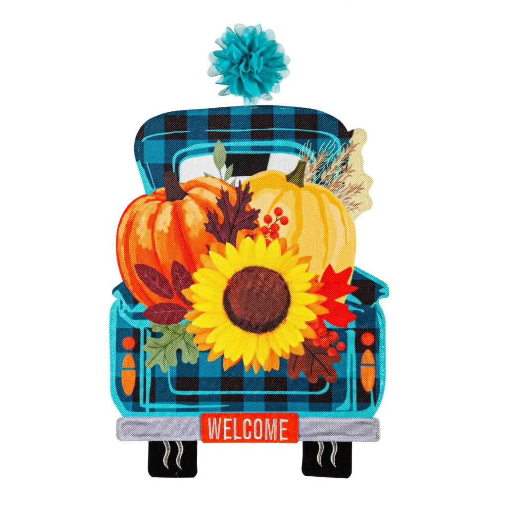 Fall Plaid Truck LED Window Décor - Lake Norman Gifts