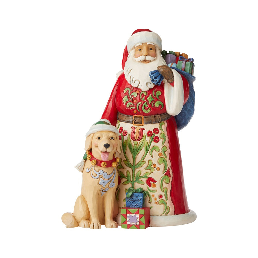 Santa With Dog - Lake Norman Gifts