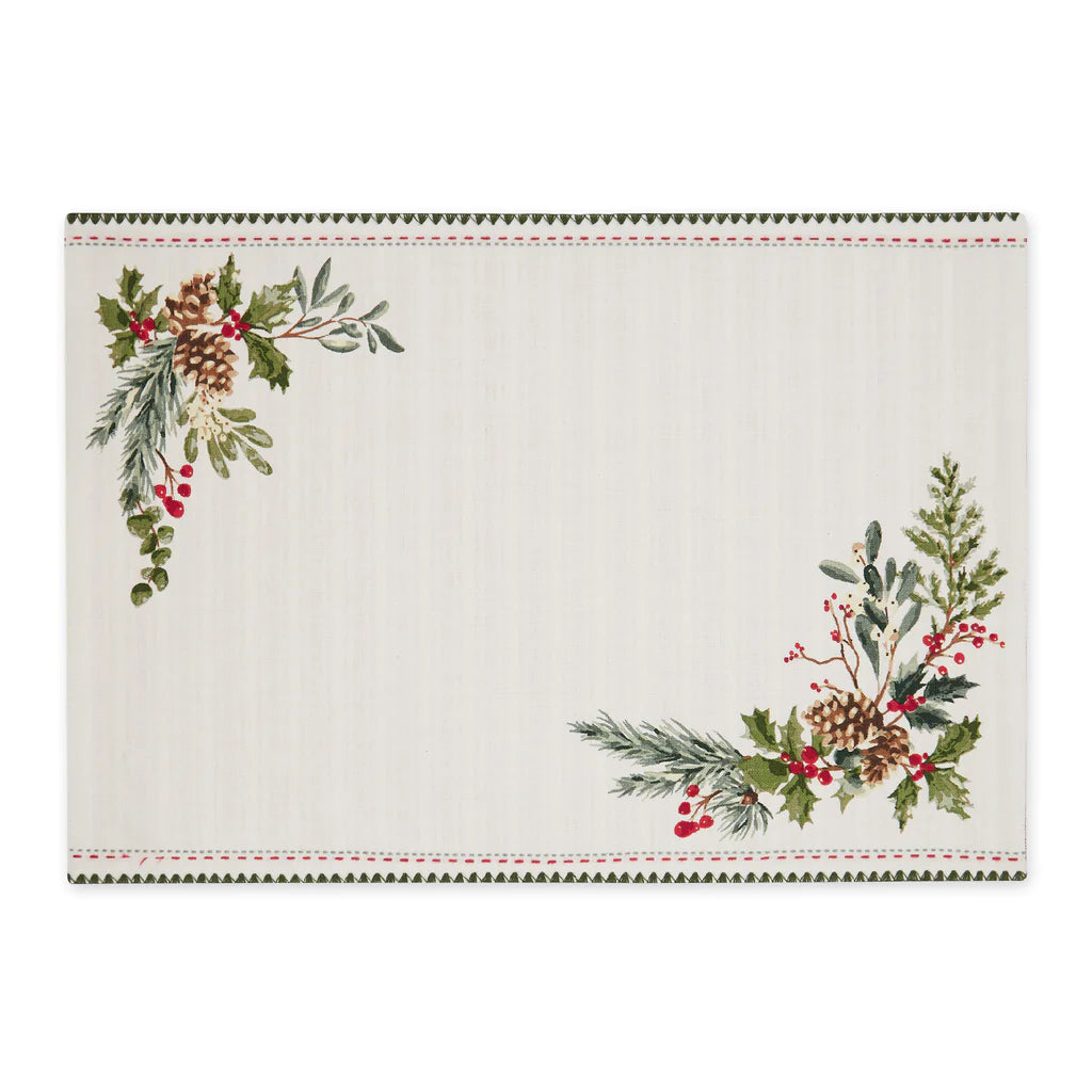 Boughs of Holly Printed Placemat - Lake Norman Gifts