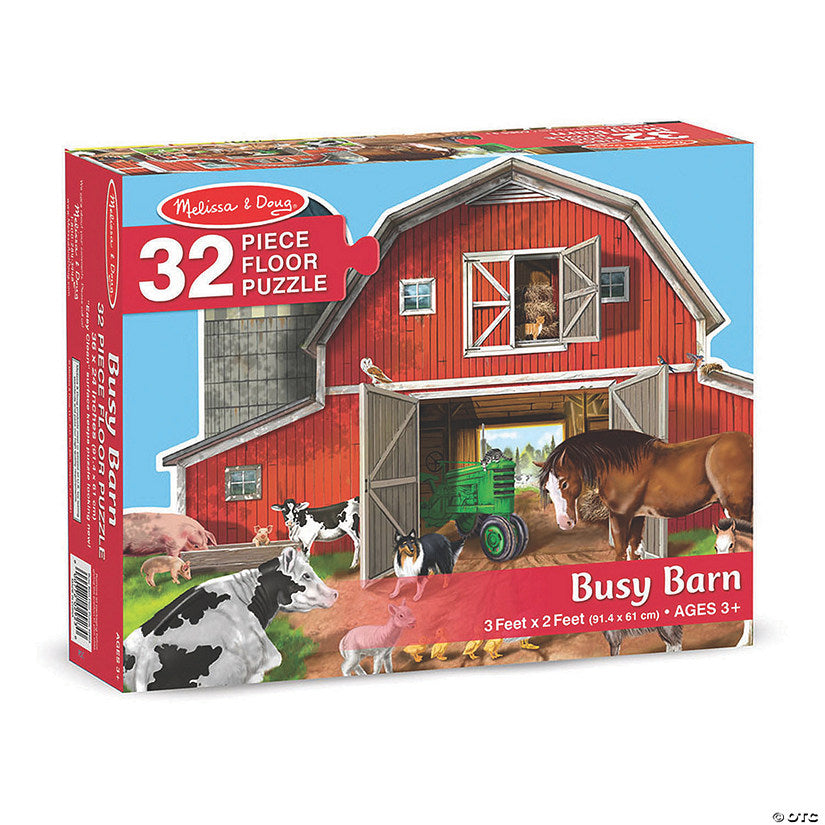 Busy Barn Shaped Floor Puzzle - 32 Pieces - Lake Norman Gifts