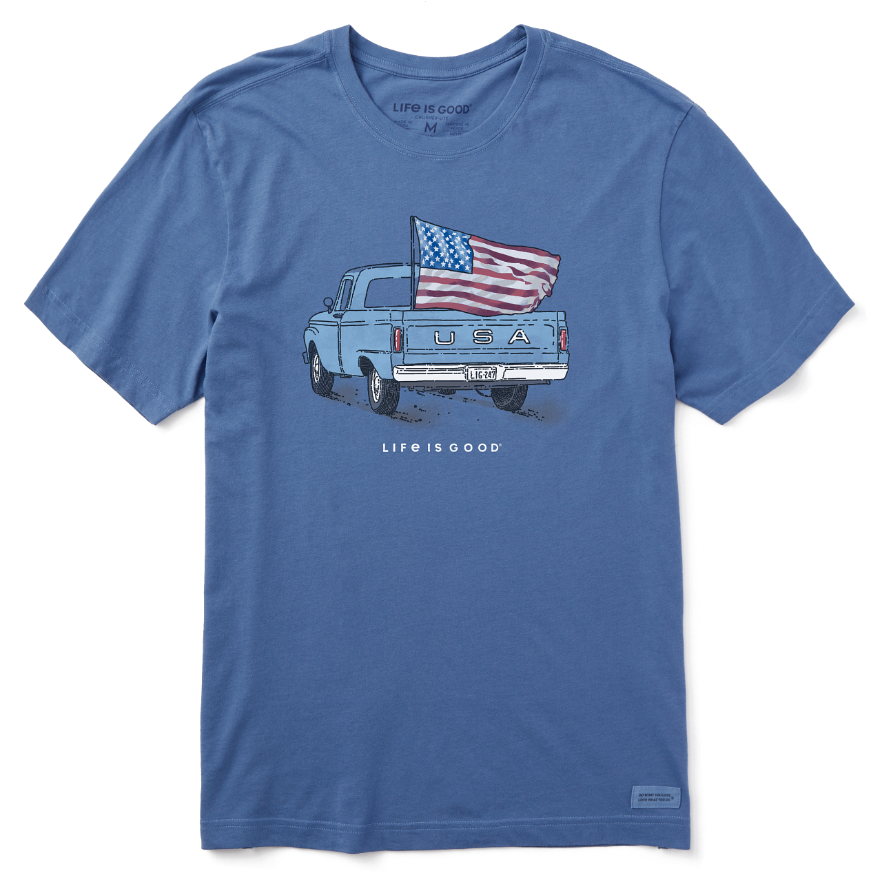 Life is Good Men's Tee, Vintage Blue (Size L)
