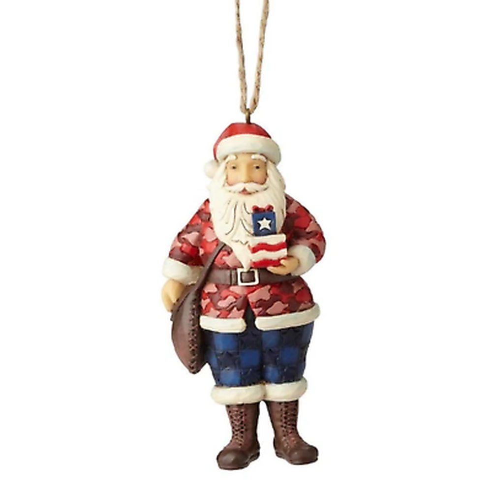 Camouflage Santa Hanging Ornament