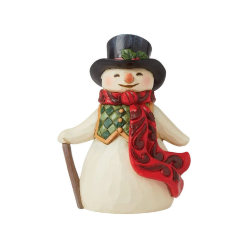 Snowman Long Red Scarf Figurine