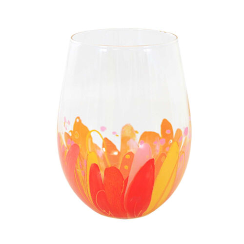 Orange Garden Stemless Wine Glass