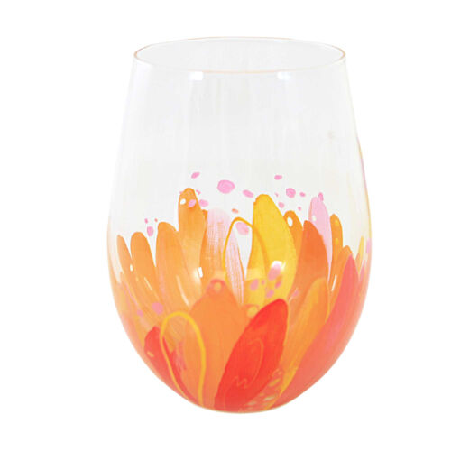 Orange Garden Stemless Wine Glass