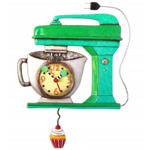 Vintage Mixer Green Clocks - Lake Norman Gifts