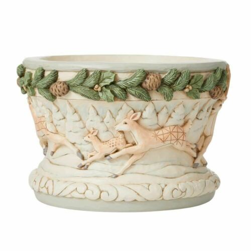 White Woodland Deer Decorative Bowl - Lake Norman Gifts