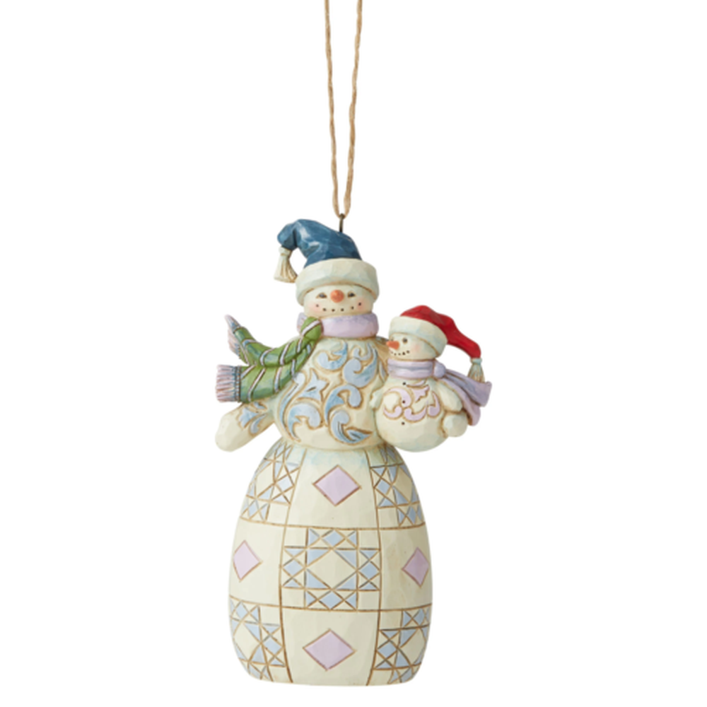 Snowman With Snowbaby Hanging Ornament - Lake Norman Gifts