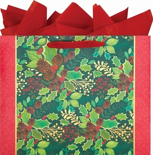 Seasonal Greens Large Vogue Gift Bag - Lake Norman Gifts