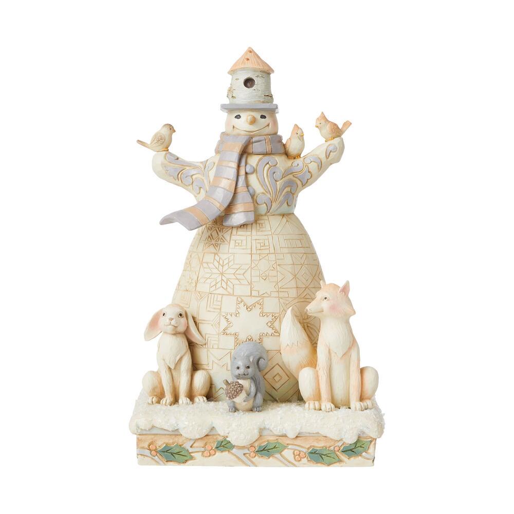 Woodland Snowman with Birdhouse Hat - Lake Norman Gifts